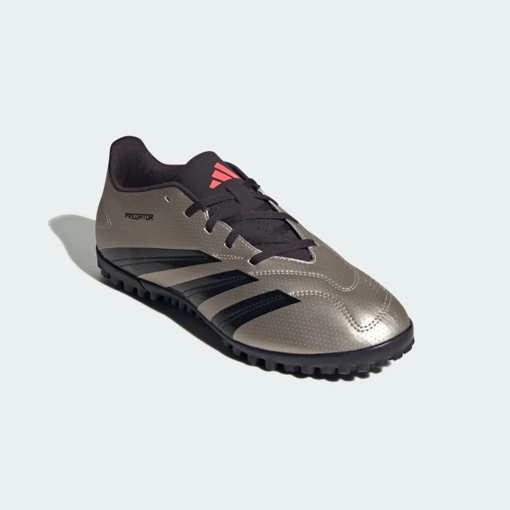 Adidas Predator Club TF (Turf) Men's Sz 10.5 Soccer Cleats IF6398 Black/Metallic - Picture 5 of 7